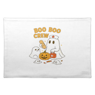 Boo Boo Crew Nurse Funny Halloween Ghost Nurse Gir Cloth Placemat