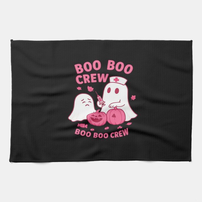 Boo Boo Crew Nurse Funny Halloween Ghost Nurse Gir Kitchen Towel (Horizontal)