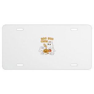 Boo Boo Crew Nurse Funny Halloween Ghost Nurse Gir License Plate