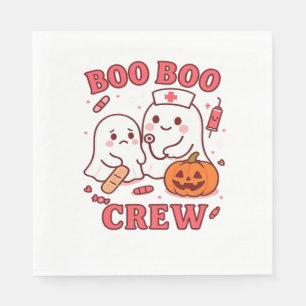 Boo Boo Crew Nurse Funny Halloween Ghost Nurse Gir Napkins