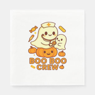 Boo Boo Crew Nurse Funny Halloween Ghost Nurse Gir Napkins