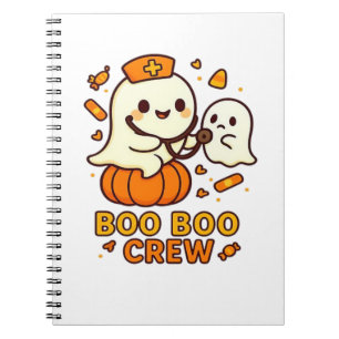 Boo Boo Crew Nurse Funny Halloween Ghost Nurse Gir Notebook