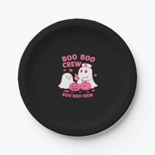 Boo Boo Crew Nurse Funny Halloween Ghost Nurse Gir Paper Plates
