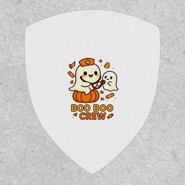 Boo Boo Crew Nurse Funny Halloween Ghost Nurse Gir Patch (Front)