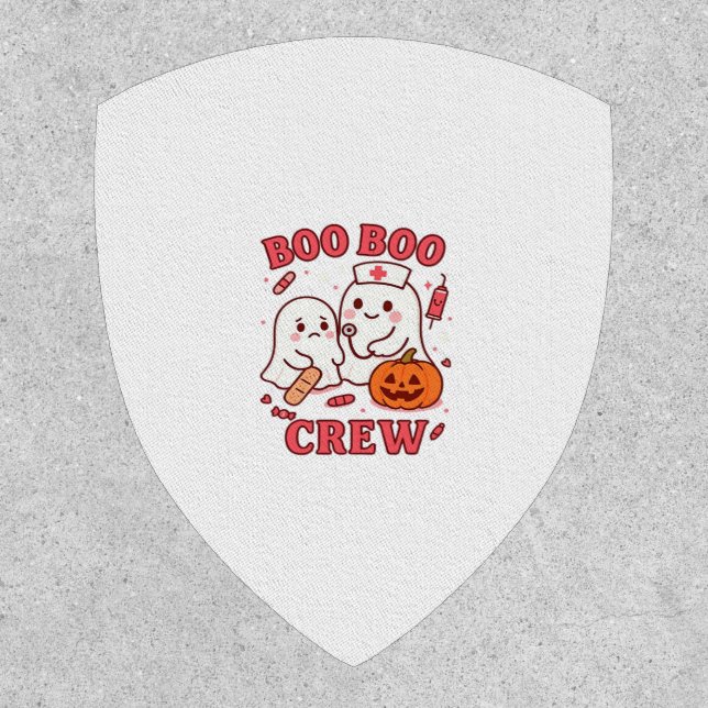 Boo Boo Crew Nurse Funny Halloween Ghost Nurse Gir Patch (Front)