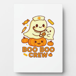 Boo Boo Crew Nurse Funny Halloween Ghost Nurse Gir Plaque