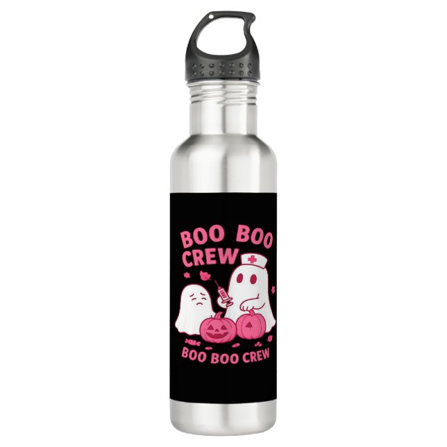 Boo Boo Crew Nurse Funny Halloween Ghost Nurse Gir Stainless Steel Water Bottle (Front)