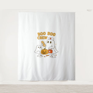 Boo Boo Crew Nurse Funny Halloween Ghost Nurse Gir Tapestry