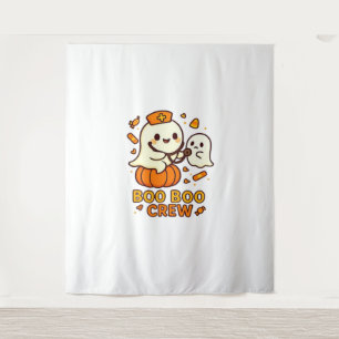 Boo Boo Crew Nurse Funny Halloween Ghost Nurse Gir Tapestry