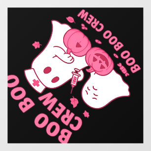 Boo Boo Crew Nurse Funny Halloween Ghost Nurse Gir Wall Decal