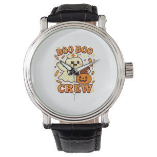 Boo Boo Crew Nurse Funny Halloween Ghost Nurse Gir Watch