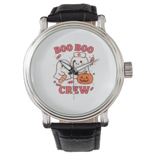 Boo Boo Crew Nurse Funny Halloween Ghost Nurse Gir Watch