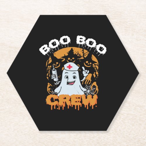 Boo Boo Crew Nurse Funny Halloween Paper Coaster