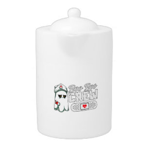 Boo Boo Crew Nurse Funny Halloween Scary Groups Teapot