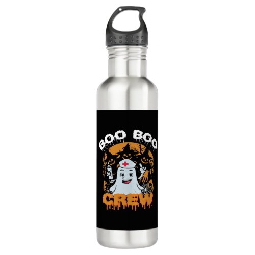 Boo Boo Crew Nurse Funny Halloween Stainless Steel Water Bottle