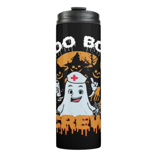 Boo Boo Crew Nurse Funny Halloween Thermal Tumbler