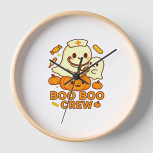 Boo Boo Crew Nurse Ghost Classic T-Shirt Clock
