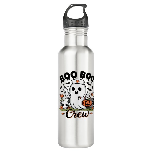 Boo Boo Crew Nurse Ghost Classic T-Shirt Stainless Steel Water Bottle (Front)