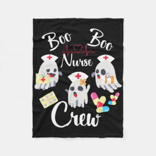 Boo Boo Crew Nurse Ghost Costume Fun Halloween Gif Fleece Blanket