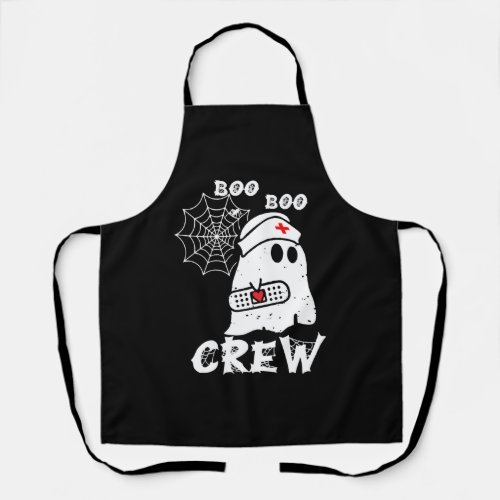 Boo Boo Crew Nurse Ghost Funny Halloween Costume G Apron