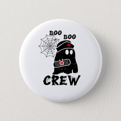 Boo Boo Crew Nurse Ghost Funny Halloween Costume G Button
