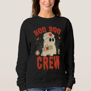 Boo Boo Crew Nurse Ghost Funny Halloween Costume Sweatshirt