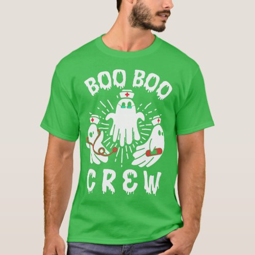 Boo Boo Crew Nurse Ghost Funny Halloween Costume W T_Shirt