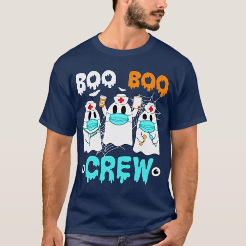 Boo Boo Crew Nurse Ghost Funny Halloween Costume W T_Shirt
