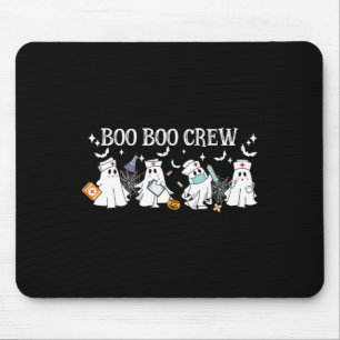 Boo Boo Crew Nurse Ghost Funny Halloween Mouse Pad