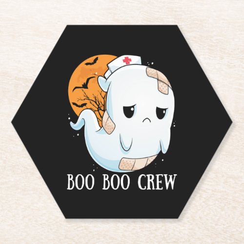 Boo Boo Crew Nurse Halloween Costume For Nurses RN Paper Coaster