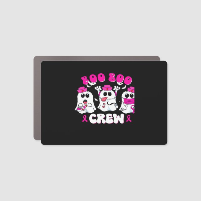 Boo Boo Crew Nurse Halloween Costume Ghost Breast  Car Magnet (Front)