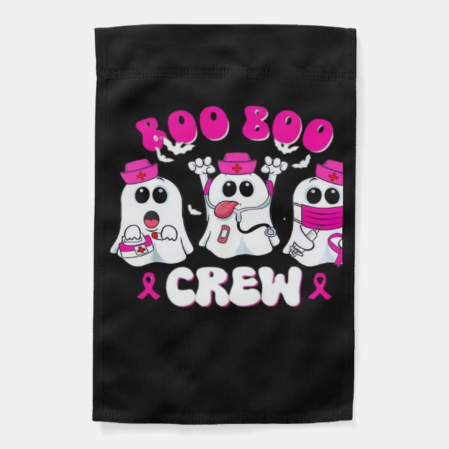 Boo Boo Crew Nurse Halloween Costume Ghost Breast  Garden Flag (Front)