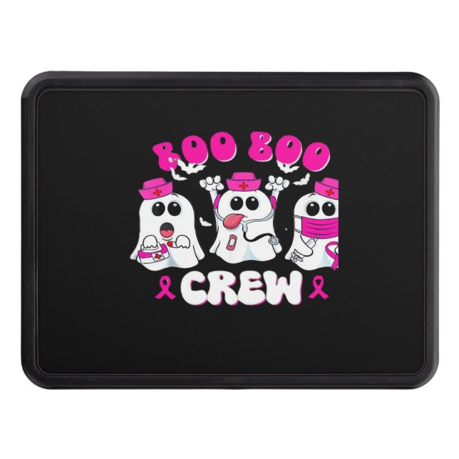 Boo Boo Crew Nurse Halloween Costume Ghost Breast  Hitch Cover (Front)