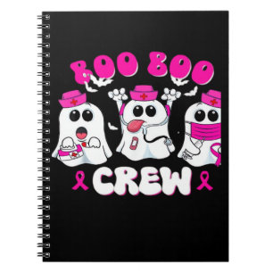 Boo Boo Crew Nurse Halloween Costume Ghost Breast  Notebook