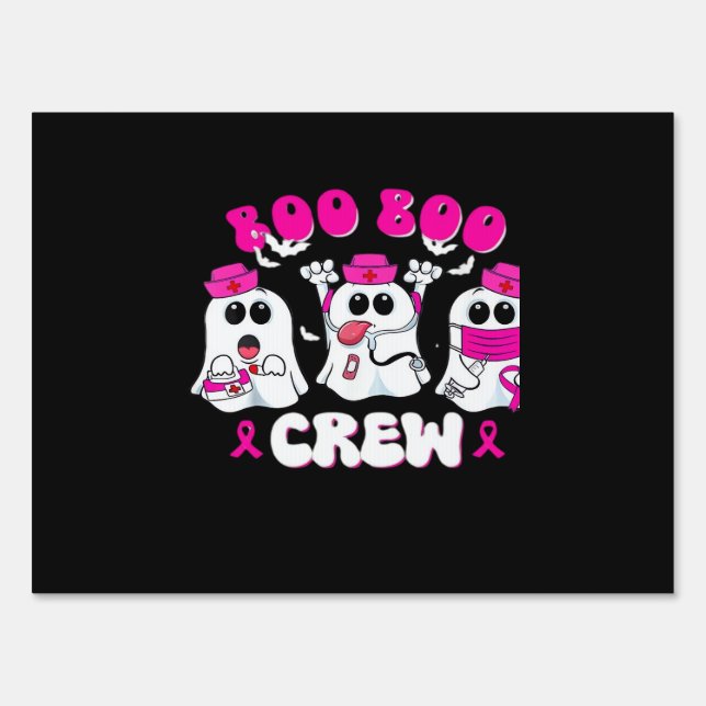 Boo Boo Crew Nurse Halloween Costume Ghost Breast  Sign (Front)