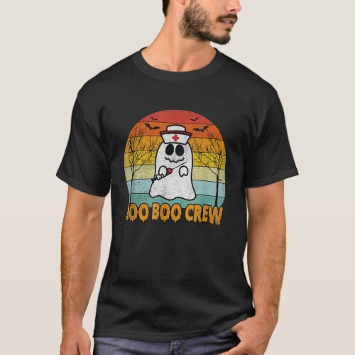 Boo Boo Crew Nurse Halloween Costume Retro Vintage T_Shirt