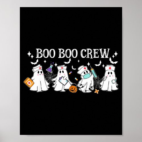 Boo boo crew nurse halloween funny nurse for women poster
