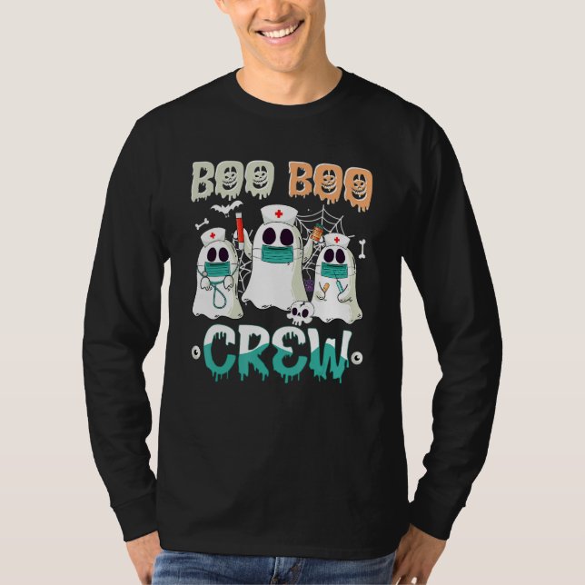 Boo Boo Crew Nurse Halloween Ghost Costume Matchin T-Shirt (Front)