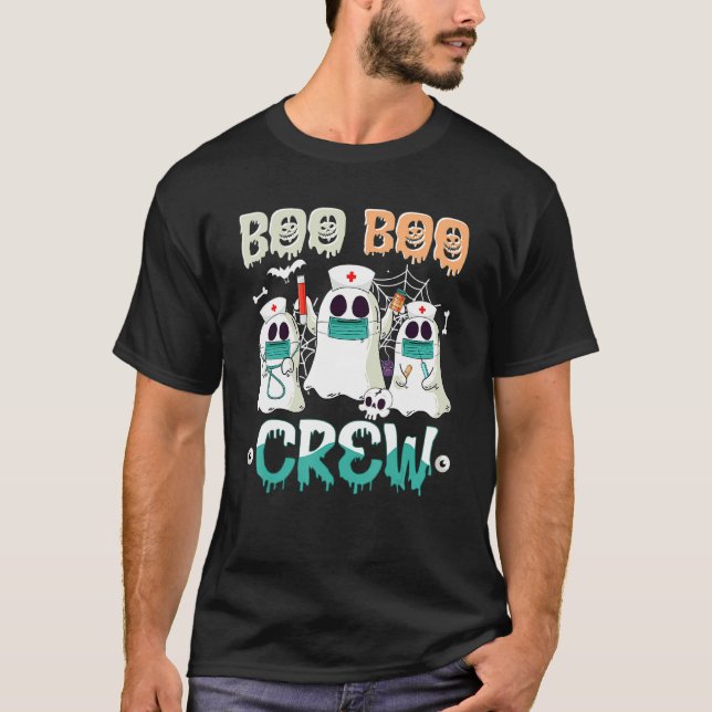 Boo Boo Crew Nurse Halloween Ghost Costume Matchin T-Shirt (Front)