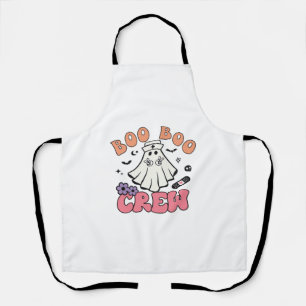 Boo Boo Crew Nurse Halloween Ghost Funny Classic T Apron