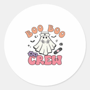 Boo Boo Crew Nurse Halloween Ghost Funny Classic T Classic Round Sticker