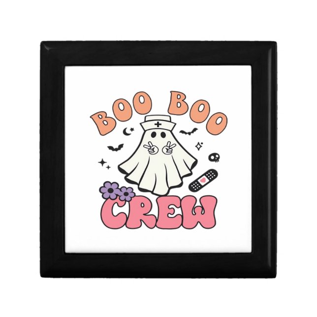 Boo Boo Crew Nurse Halloween Ghost Funny Classic T Gift Box (Front)