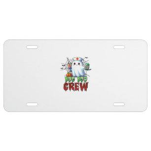 Boo Boo Crew Nurse Halloween Ghost Funny Classic T License Plate