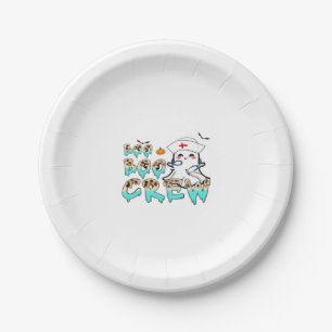 Boo Boo Crew Nurse Halloween Ghost Funny Classic T Paper Plates
