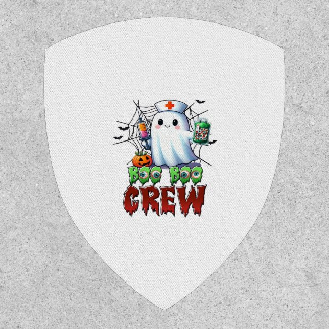 Boo Boo Crew Nurse Halloween Ghost Funny Classic T Patch (Front)