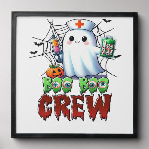 Boo Boo Crew Nurse Halloween Ghost Funny Classic T Peel And Stick Photo Tile