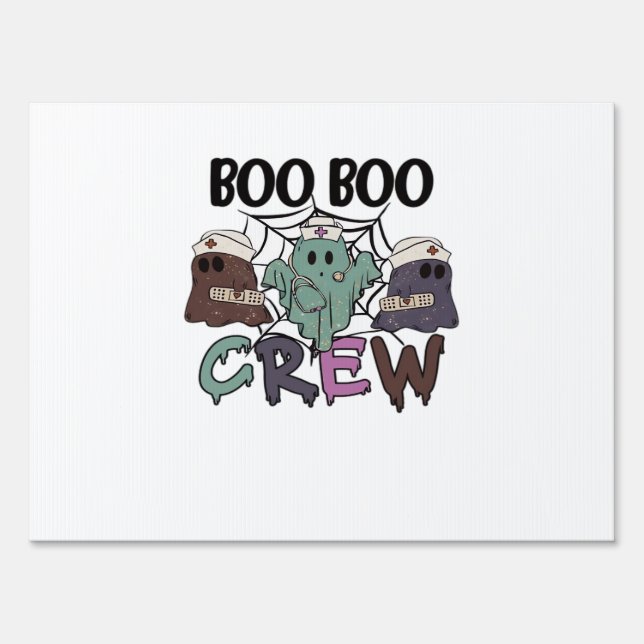 Boo Boo Crew Nurse Halloween Ghost Funny Classic T Sign (Front)