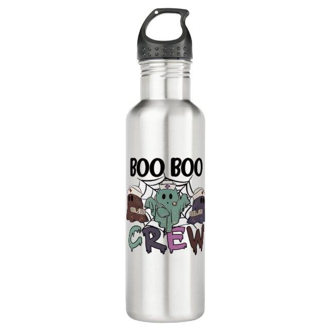 Boo Boo Crew Nurse Halloween Ghost Funny Classic T Stainless Steel Water Bottle (Front)