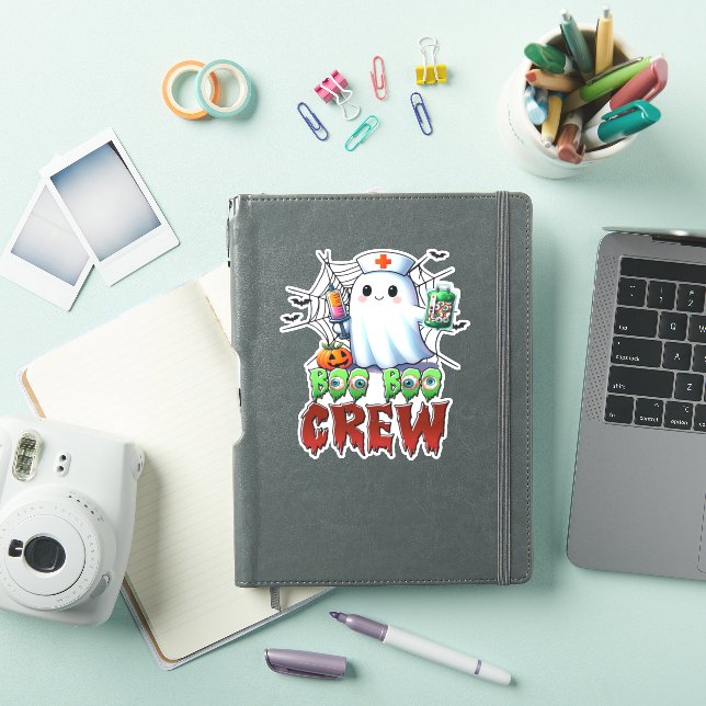 Boo Boo Crew Nurse Halloween Ghost Funny Classic T Sticker (iPad Cover)