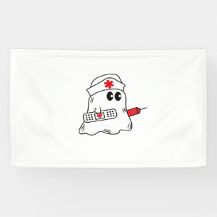 Boo Boo Crew Nurse Halloween Ghost Funny Oversized Banner